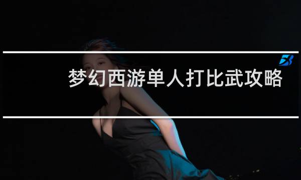 梦幻西游单人打比武攻略