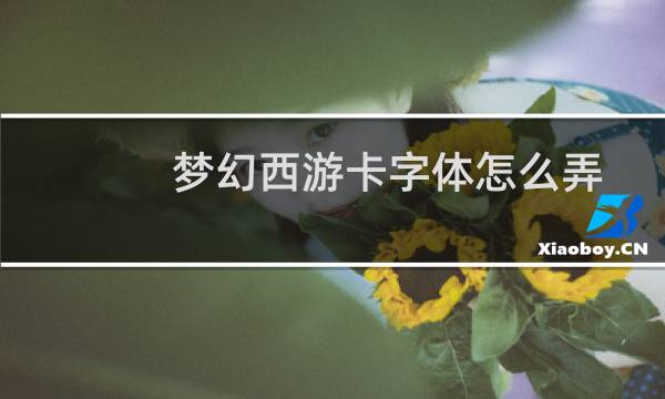 梦幻西游卡字体怎么弄