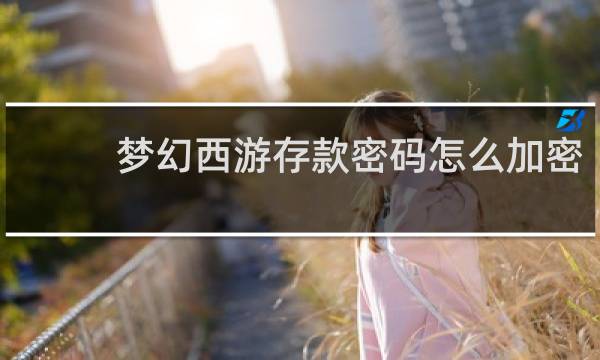 梦幻西游存款密码怎么加密