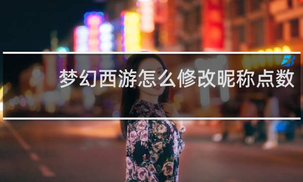 梦幻西游怎么修改昵称点数