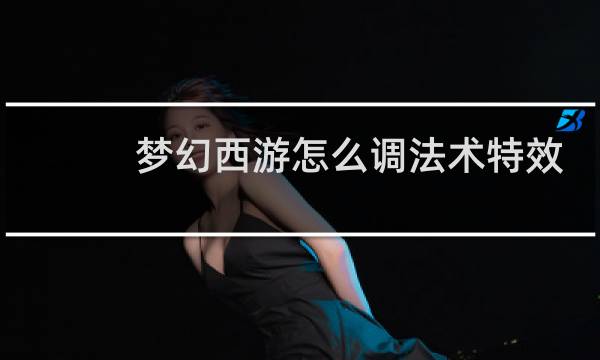梦幻西游怎么调法术特效