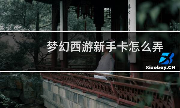 梦幻西游新手卡怎么弄
