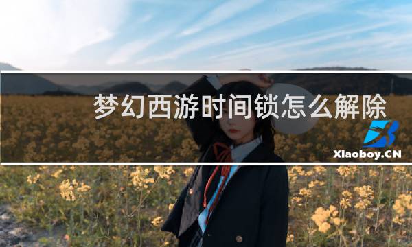 梦幻西游时间锁怎么解除