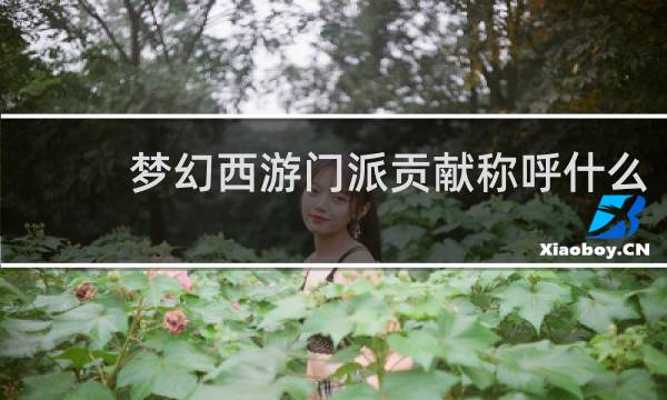 梦幻西游门派贡献称呼什么