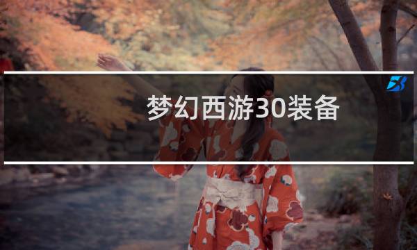 梦幻西游30装备