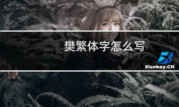 樊繁体字怎么写