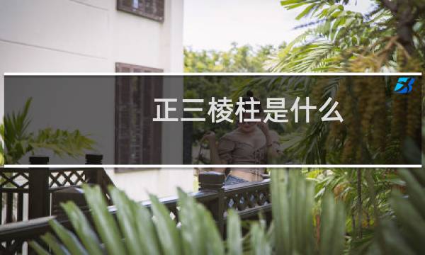 正三棱柱是什么