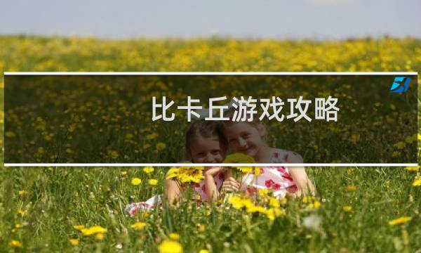 比卡丘游戏攻略