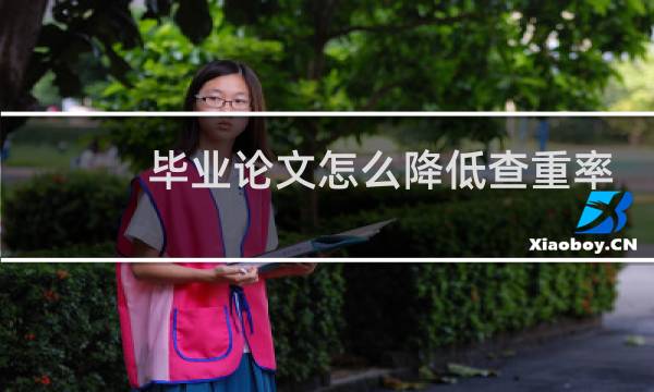 毕业论文怎么降低查重率