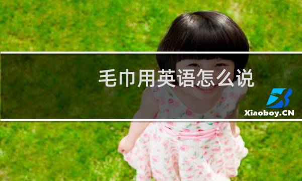 毛巾用英语怎么说