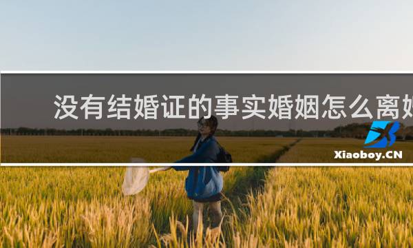 没有结婚证的事实婚姻怎么离婚