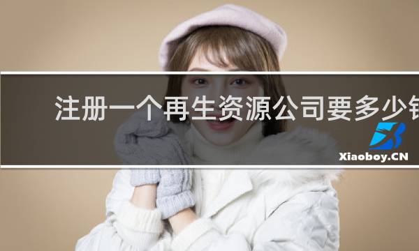 注册一个再生资源公司要多少钱