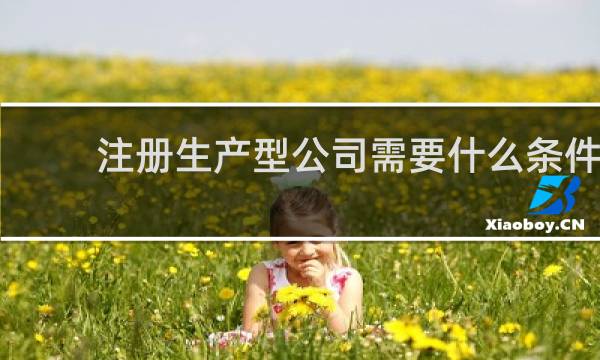 注册生产型公司需要什么条件