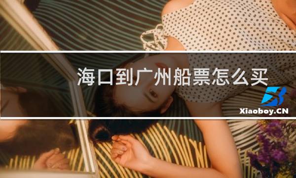 海口到广州船票怎么买
