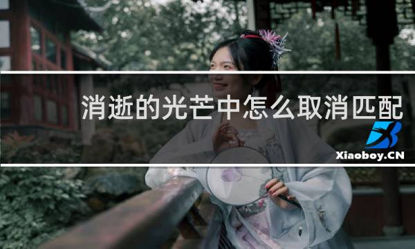 消逝的光芒中怎么取消匹配