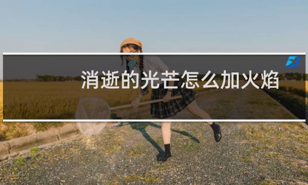 消逝的光芒怎么加火焰