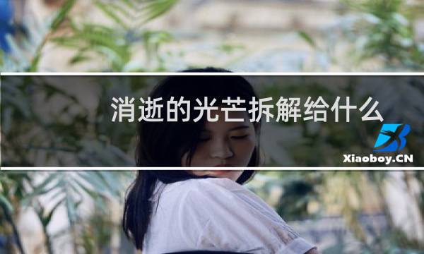 消逝的光芒拆解给什么