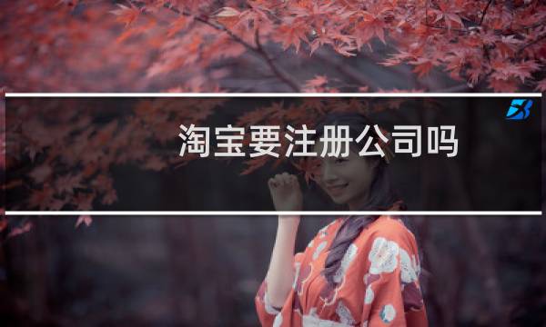 淘宝要注册公司吗