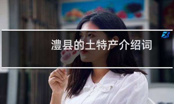 澧县的土特产介绍词