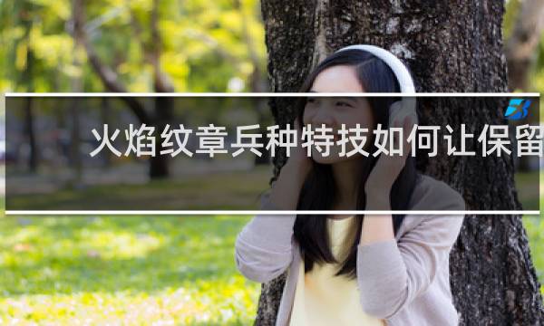火焰纹章兵种特技如何让保留