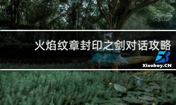 火焰纹章封印之剑对话攻略
