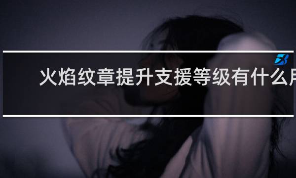 火焰纹章提升支援等级有什么用