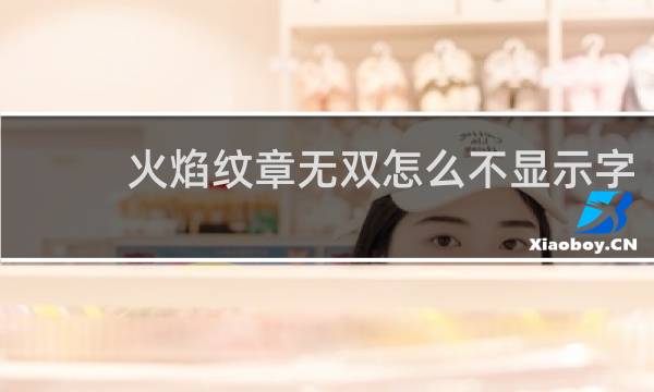 火焰纹章无双怎么不显示字