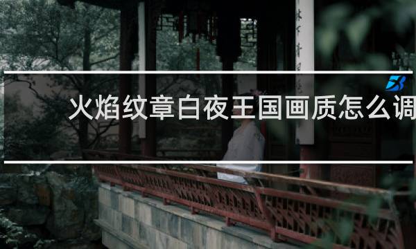 火焰纹章白夜王国画质怎么调