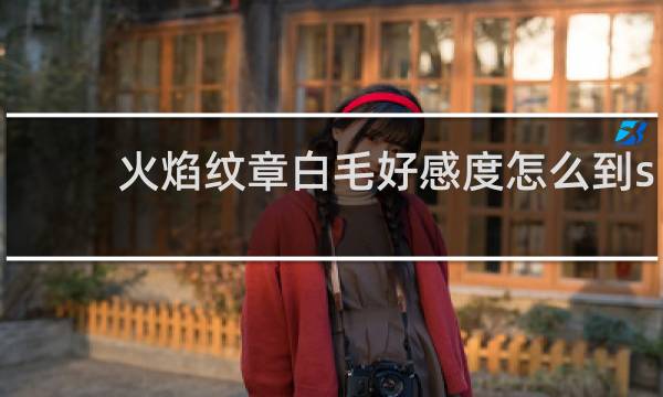 火焰纹章白毛好感度怎么到s