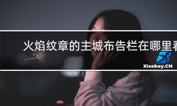 火焰纹章的主城布告栏在哪里看