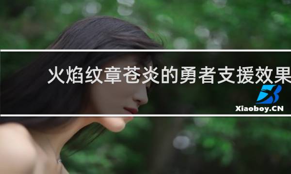 火焰纹章苍炎的勇者支援效果