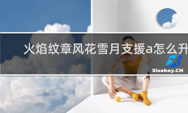 火焰纹章风花雪月支援a怎么升s