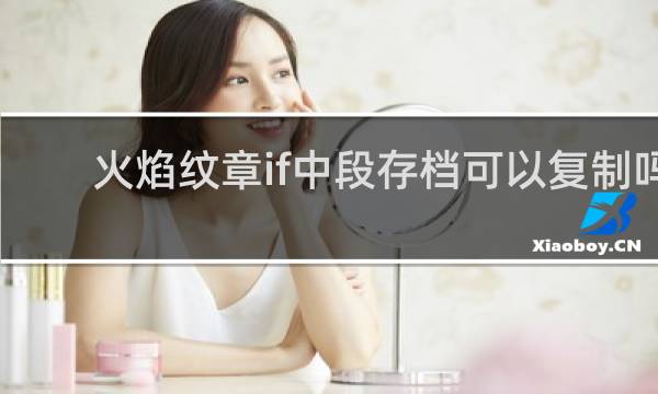 火焰纹章if中段存档可以复制吗