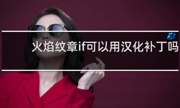 火焰纹章if可以用汉化补丁吗