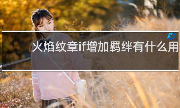 火焰纹章if增加羁绊有什么用