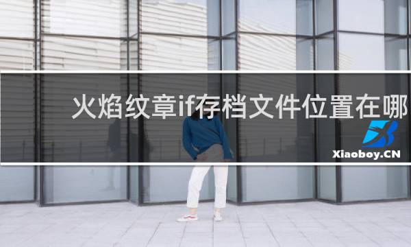 火焰纹章if存档文件位置在哪