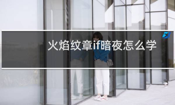 火焰纹章if暗夜怎么学