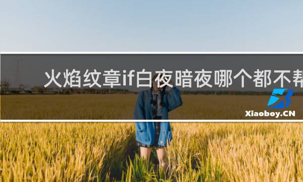 火焰纹章if白夜暗夜哪个都不帮