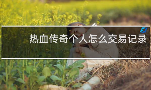 热血传奇个人怎么交易记录