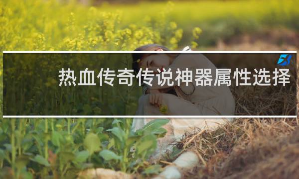 热血传奇传说神器属性选择