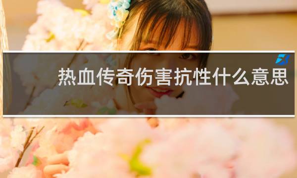 热血传奇伤害抗性什么意思
