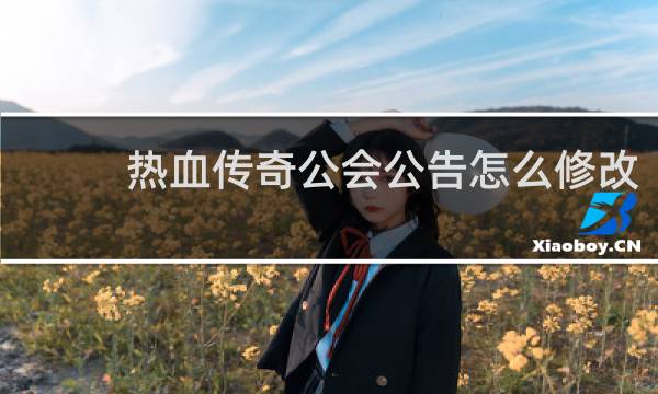 热血传奇公会公告怎么修改