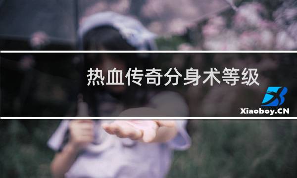 热血传奇分身术等级