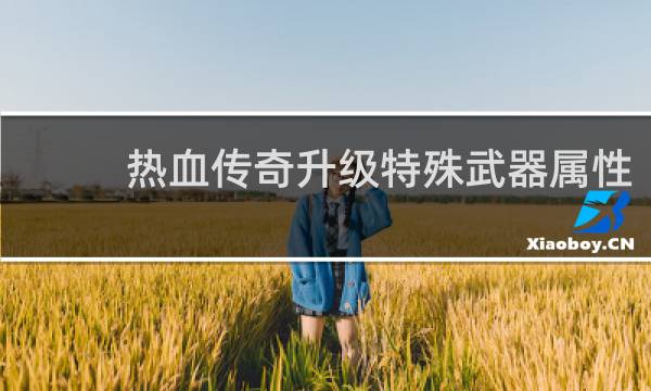 热血传奇升级特殊武器属性