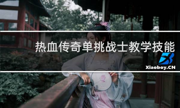 热血传奇单挑战士教学技能
