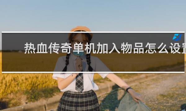 热血传奇单机加入物品怎么设置