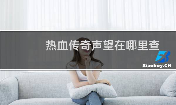 热血传奇声望在哪里查