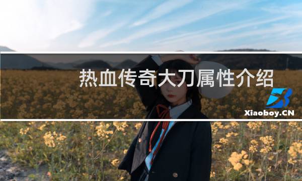 热血传奇大刀属性介绍