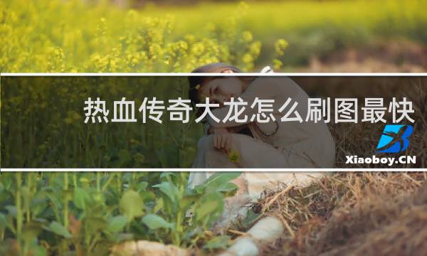 热血传奇大龙怎么刷图最快