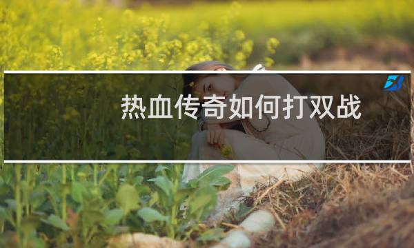 热血传奇如何打双战